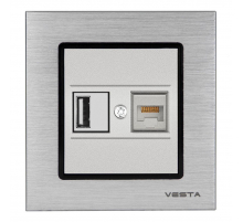 Розетка LAN/USB Vesta-Electric Exclusive Silver Metallic серебро FRZ00050502SRB