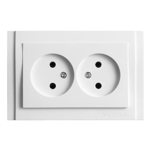Розетка двойная 2P Vesta-Electric Verona белый FRZ00020201BEL Розетка двойная 2P Vesta-Electric Verona белый FRZ00020201BEL