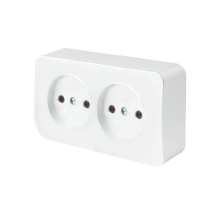 Розетка двойная 2P Stekker София белый MST10-12-01 49303