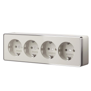 Розетка четверная с заземлением и шторками Gallant Werkel a071253