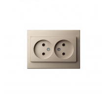 Розетка двойная 2P Liregus Epsilon шампань 28-311