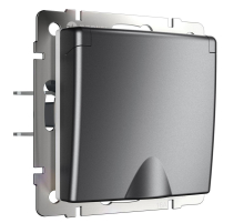 Розетка влагозащищенная с заземлением с защитной крышкой и шторками Werkel графит W1171264 4690389194429