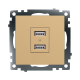 Розетка 2хUSB Stekker Катрин золото GLS10-7115-08 49229