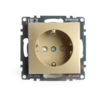 Розетка 2P+E Stekker Эрна золото GLS16-7110-08 49224