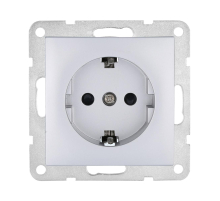 Розетка LK Studio с з/к, со шторками (серебристый металлик) LK60 863203-1