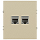 Розетка ЭРА Arktik 16-3108-04 информационная двойная 2XRJ45 шампань Б0070487