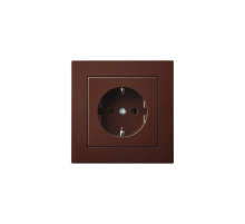 Розетка 2P+E Liregus Epsilon коричневый 28-1362