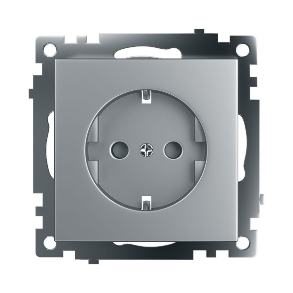 Розетка 1-местная Stekker Катрин GLS16-7110-03 серебро 39582