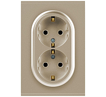 Розетка ЭРА Arktik 16-2105-04 двойная с заземлением 2X2P+E Schuko со шторками 16А-250В шампань Б0070457