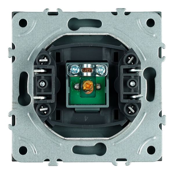 Розетка телевизионная 1-местная (механизм), STEKKER, 75 Ом, 5-862МГц, серия Эмили, RST00-5108-05, черный уголь, soft touch 49849