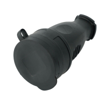 Розетка переносная 2P+PE Stekker Одри с крышкой черный RST16-21-44 32751