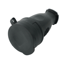 Розетка переносная 2P+PE Stekker Одри с крышкой черный RST16-21-44 32751