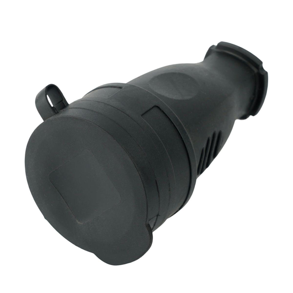 Розетка переносная 2P+PE Stekker Одри с крышкой черный RST16-21-44 32751