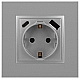 Розетка ЭРА Elegance 14-4108-03 2P+E 16A-250В со шторками с USB type-A+C 5В-3А алюминий Б0067741