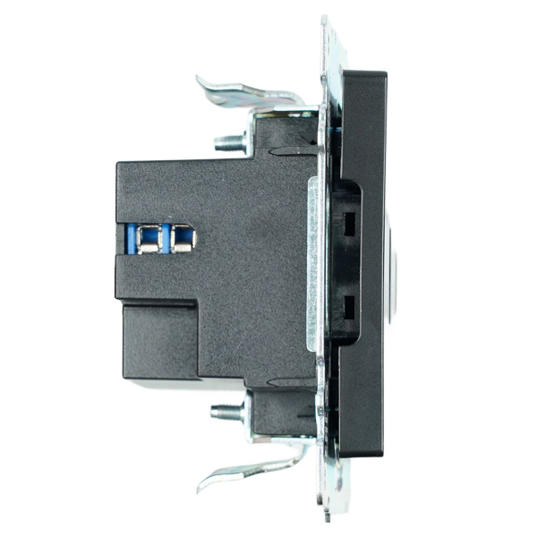 Розетка 2-местная USB + type C (механизм), STEKKER GLS10-7116-05, 250B, 3А, серия Катрин, черный 50055