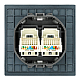 Розетка компьютерная 2-местная RJ-45 (механизм) Stekker Мия RST00-3111-05 черный бархат 50451