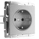 Розетка с заземлением Werkel серебряный W1171006 4690389156410