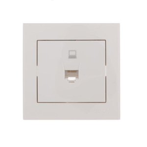 Розетка компьютерная Lezard Rain белая 703-0202-139