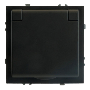 RST16-5113-05 Розетка 1-местная с крышкой с защ. штор STEKKER, б/з, 250В, 16А, серия Эмили, RST16-5113-05, черный уголь, soft touch 49852