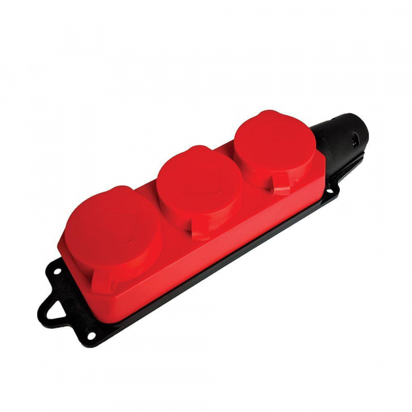 Розетка переносная тройная 2P+PE Stekker Одри с крышкой красный RST16-23-44-3 49401 Розетка переносная тройная 2P+PE Stekker Одри с крышкой красный RST16-23-44-3 49401