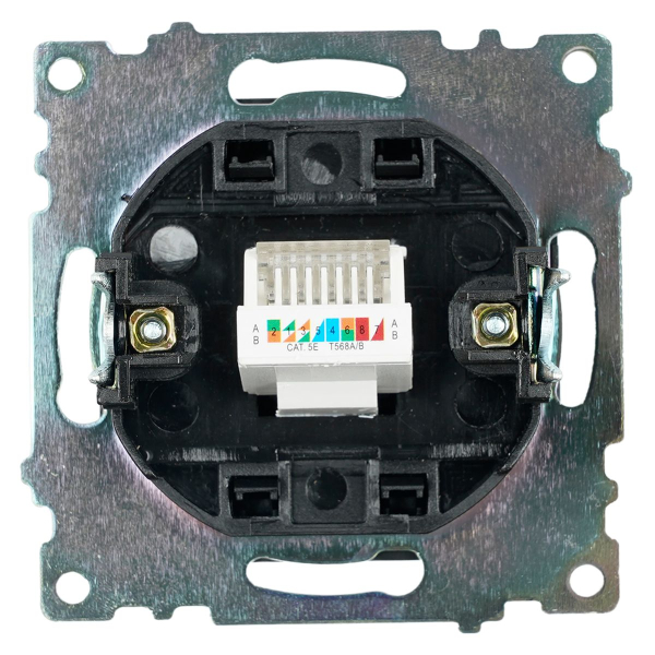 Розетка компьютерная RJ-45 Stekker Катрин черный GLS00-7107-05 39613