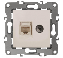 Розетка комбинированная RJ45+TV ЭРА 12 12-3110-02 Б0027442