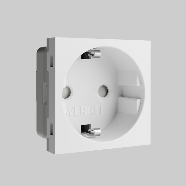 Модульная розетка с заземлением и шторками Werkel белый W1171160 4690389211744
