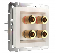 Акустическая розетка Werkel х4 перламутровый рифленый WL13-AUDIOx4 4690389124273