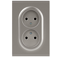 Розетка ЭРА Arktik 16-2107-07 без заземления двойная 2X2P 16А-250В титан Б0071687