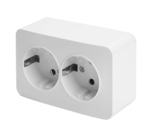 Розетка двойная 2P+PE Stekker София белый MST16-12-01 49304