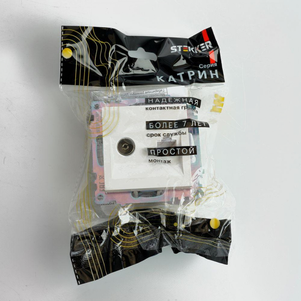 Розетка телевизионная TV + компьютерная RJ-45 Stekker Катрин GLS00-7106-01 белая 49181 Розетка телевизионная TV + компьютерная RJ-45 Stekker Катрин GLS00-7106-01 белая 49181