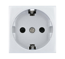 Розетка LK Studio с з/к, со шторками глянцевая поверхность (серебристый металлик) LK45 851103