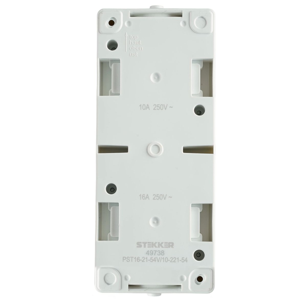 Блок розетка 1-местная с/з+  выключатель 1-клавишный STEKKER, PST16-21-54V/10-211-54,белый/серый 49738