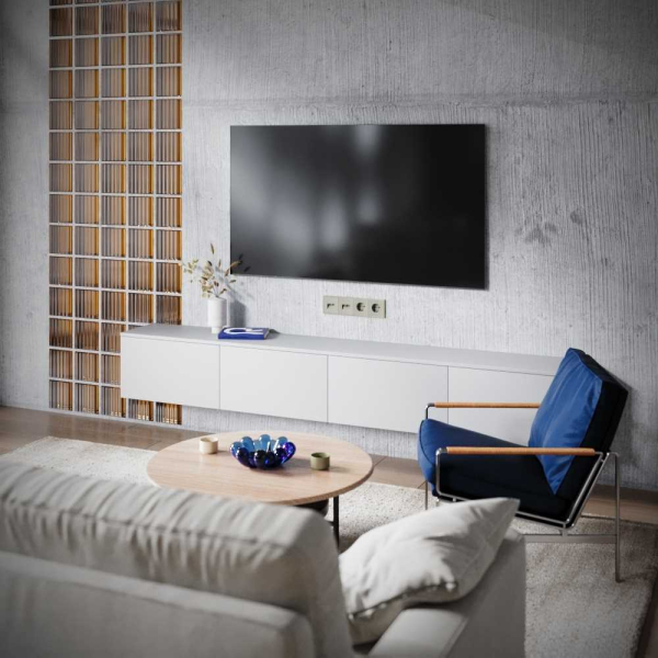 Розетка телевизионная встраиваемая Voltum S70 TV+RJ45 кат. 6 шелк VLS060704