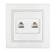 Минск Розетка RJ-45+Phone СП белая EKF Basic ERK00-135-10