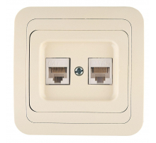 Розетка комп. двойная cat 5 Makel Mimoza 25036