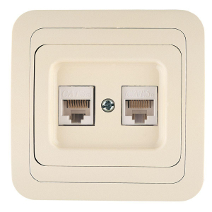 Розетка комп. двойная cat 5 Makel Mimoza 25036