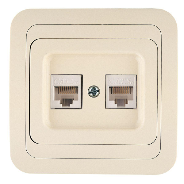 Розетка комп. двойная cat 5 Makel Mimoza 25036