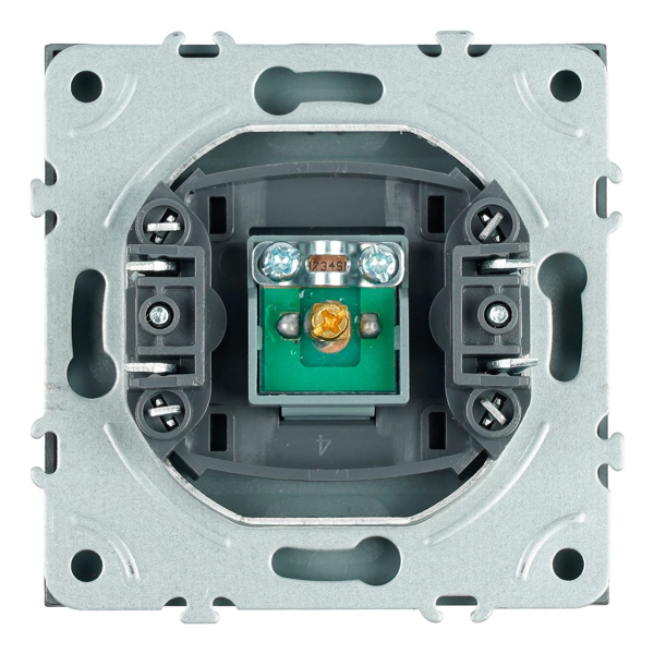 Розетка телевизионная 1-местная (механизм), Stekker, 75 Ом, 5-862МГц Эмили, RST00-5108-09, антрацит, soft touch 49927