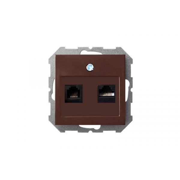 Розетка RJ45/RJ11 Liregus Epsilon коричневый 28-145 Розетка RJ45/RJ11 Liregus Epsilon коричневый 28-145