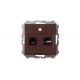 Розетка RJ45/RJ11 Liregus Epsilon коричневый 28-145