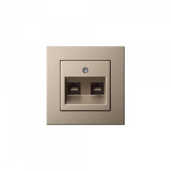 Розетка 2хRJ45 Liregus Epsilon шампань 28-3162 Розетка 2хRJ45 Liregus Epsilon шампань 28-3162