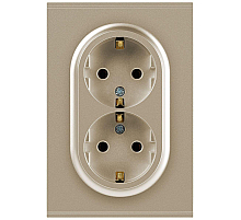 Розетка ЭРА Arktik 16-2104-04 двойная с заземлением 2X2P+E Schuko 16А-250В шампань Б0070447