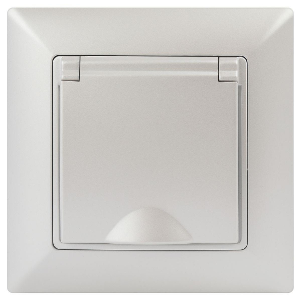 Розетка ЭРА Intro Solo Schuko 2P+E 16A 250V с крышкой перламутровый 4-203-06 Б0053662 Розетка ЭРА Intro Solo Schuko 2P+E 16A 250V с крышкой перламутровый 4-203-06 Б0053662