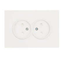 Розетка двойная 2P Stekker Эмили со шторками белый фарфор RST16-5116-01 49877