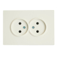 Розетка двойная 2P Stekker Эмили со шторками белый фарфор RST16-5116-01 49877