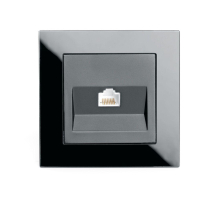 Розетка компьютерная RJ-45 Stekker Катрин черный GLS00-7007-05 39510