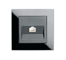 Розетка компьютерная RJ-45 Stekker Катрин черный GLS00-7007-05 39510