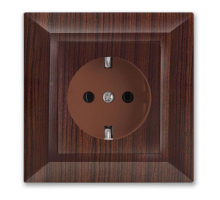 Розетка 2P+E Vesta-Electric Roma Mebel коричневый FRZ00010102FRN