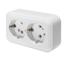 Розетка двойная 2P+PE Stekker Брест белый PST16-31-20 39695